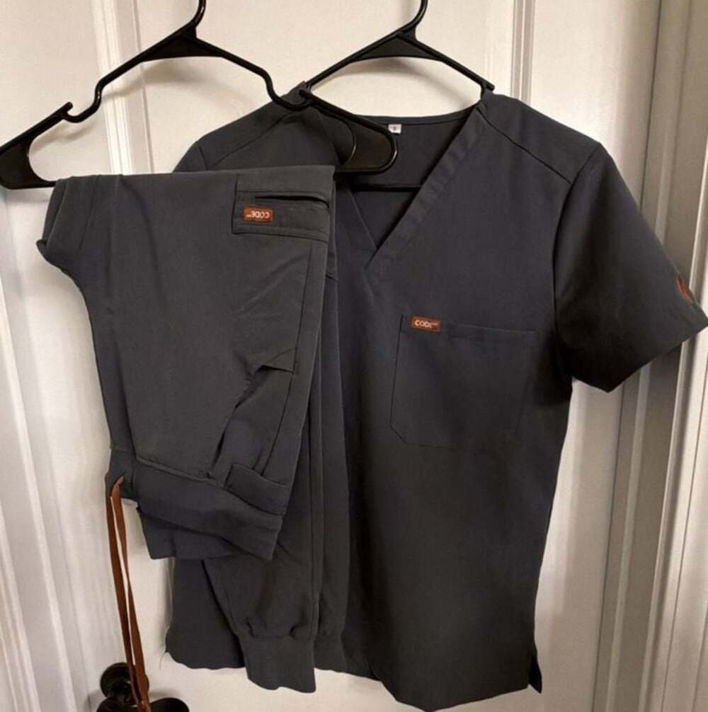 CODE V-Neck Scrub Top and Jogger Pants Set Size Small